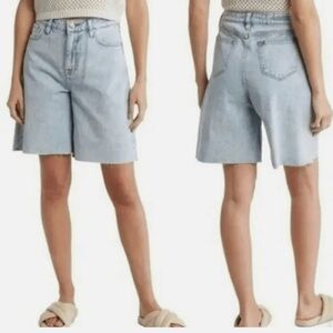 Vigoss Bermuda Cut Off Blue Denim High Rise Shorts Size 24 NWT